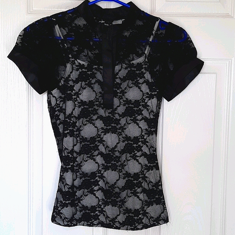 Black lace blouse